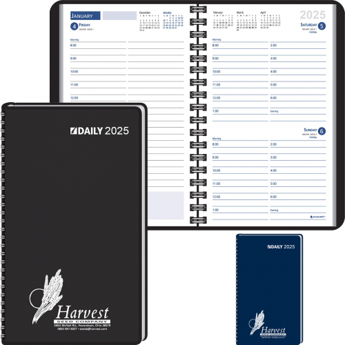 Ruled Desk Planner, 1 Day Per Page Wired to Cover : 2025