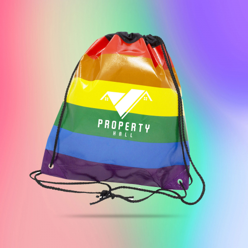 Jumbo Rainbow Drawstring Backpack Bag