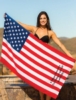 Stock US Flag Fiber Reactive Beach Towel
