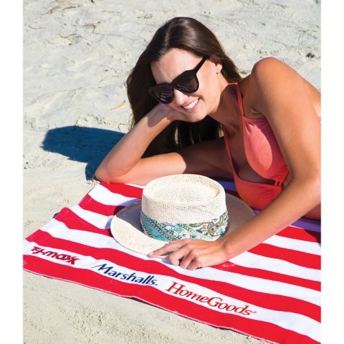 Microfiber Cabana Stripe Beach Towel