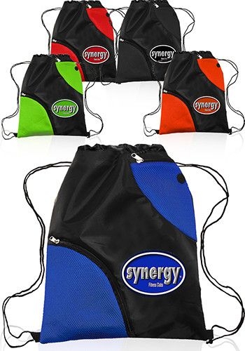 Polyester Drawstring Bag with Accent Pockets