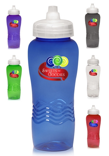 26 oz Wave Plastic Water Bottle