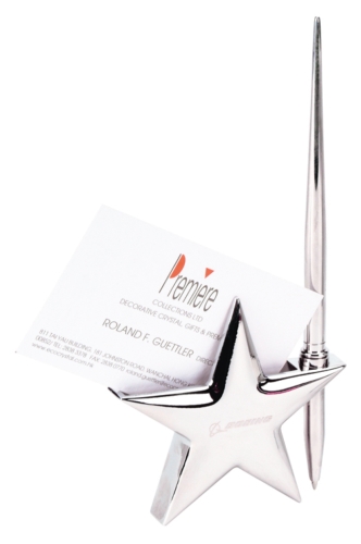 Silver Plated Star Shaped Business Card