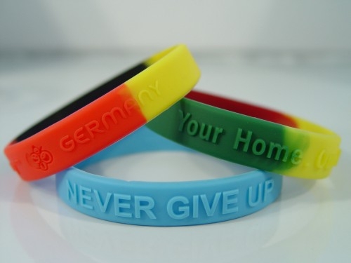 Embossed Color Filled Silicone Wristband
