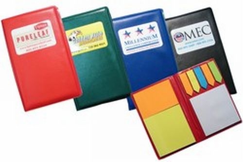 Leatherette Sticky Flag Booklet with Full Color Imprint