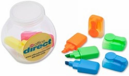 Mini Highlighter Set in Jar with Full Color Imprint