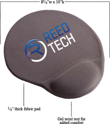 1/4” Thick Oval Mouse Pad with Gel Wrist Rest