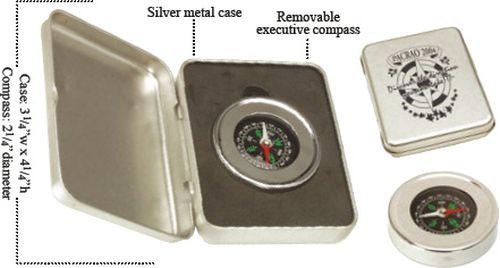 Silver Executive Compass
