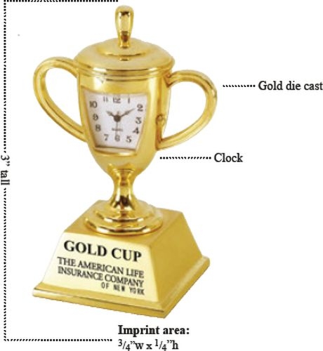 Die Cast Trophy Cup Clock