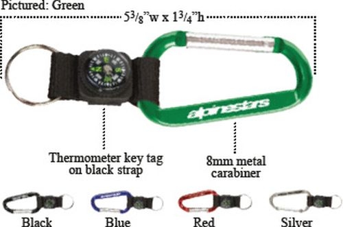 Carabiner with Compass Key Tag