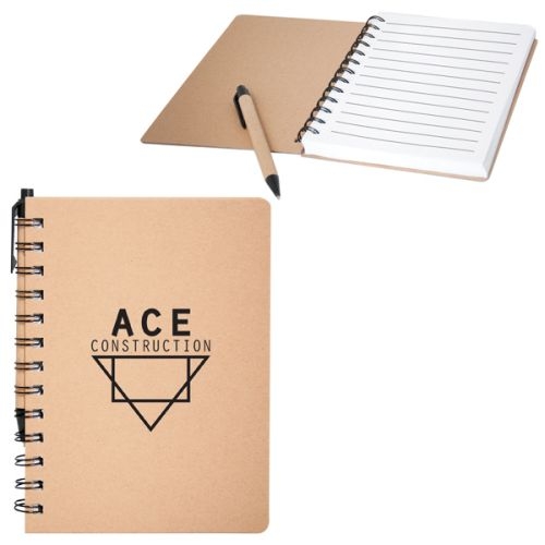 Recycled Cardboard Notebook: with Recycled Paper Pen