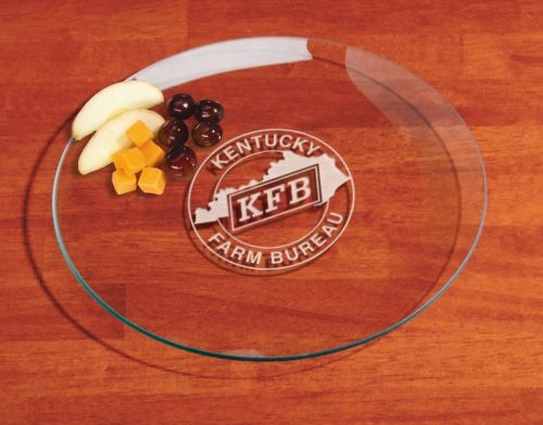 Round Bent Glass Serving Tray