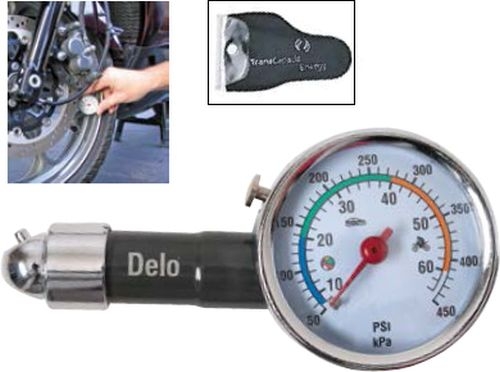 Deluxe Metal Dial Tire Gauge w/ Travel Pouch