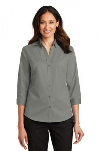 Port Authority Ladies 3/4-Sleeve SuperPro Twill Shirt. 