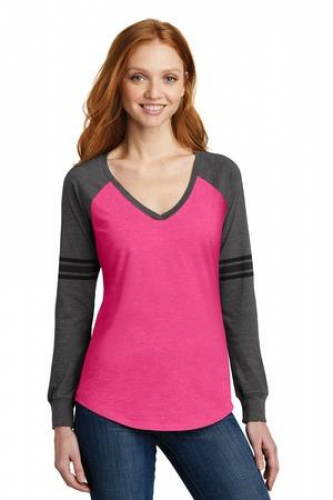 DISCONTINUED District Women's Game Long Sleeve V-Neck Tee. 