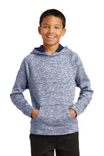 Sport-Tek Youth PosiCharge Electric Heather Fleece Hooded Pullover. 