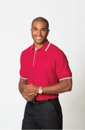 PORT AUTHORITY® SILK TOUCH™ POLO WITH STRIPE TRIM