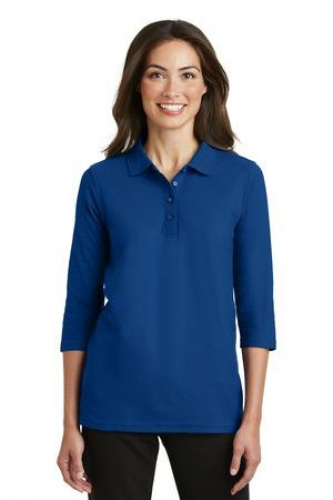 Port Authority Ladies Silk Touch 3/4-Sleeve Polo. 