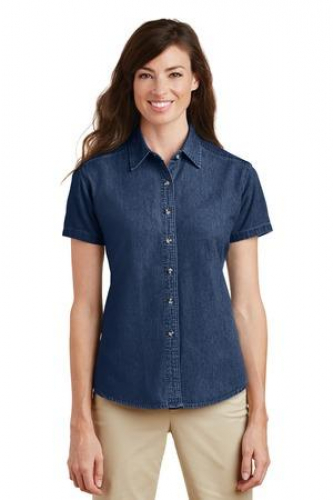 Port & Company - Ladies Short Sleeve Value Denim Shirt. 