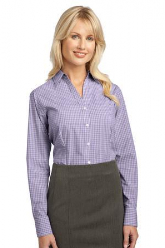 DISCONTINUED Port Authority Ladies Plaid Pattern Easy Care Shirt. 