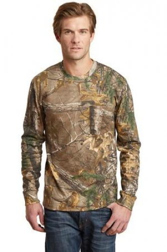 Russell Outdoors Realtree Long Sleeve Explorer 100% Cotton T-Shirt with Pocket. 