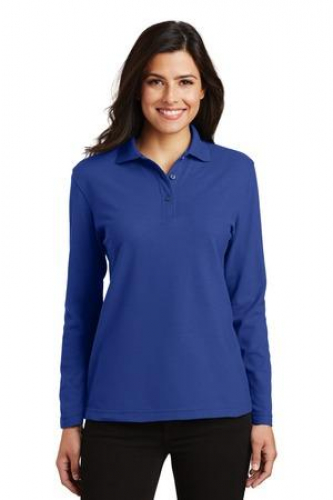 Port Authority Ladies Silk Touch Long Sleeve Polo. 