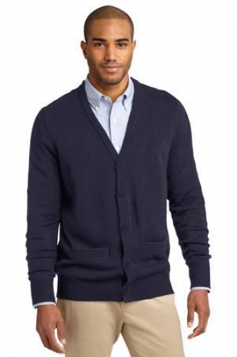 DISCONTINUED Port Authority Value V-Neck Cardigan Sweater with Pockets. 