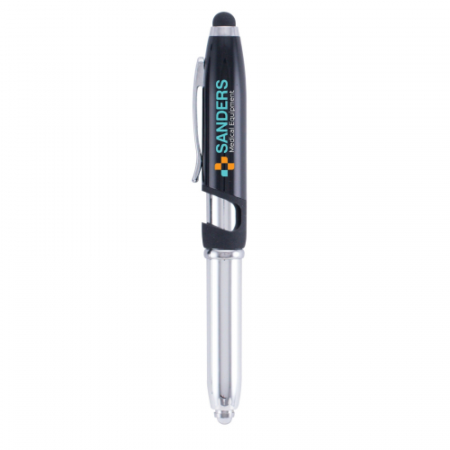 Vivano Tech 4-in-1 Pen, Stylus, LED Flashlight, Phone Stand - Full-Color Metal Pen