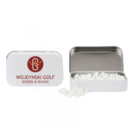 Rectangular Tin with Golf Club Shaped Mints