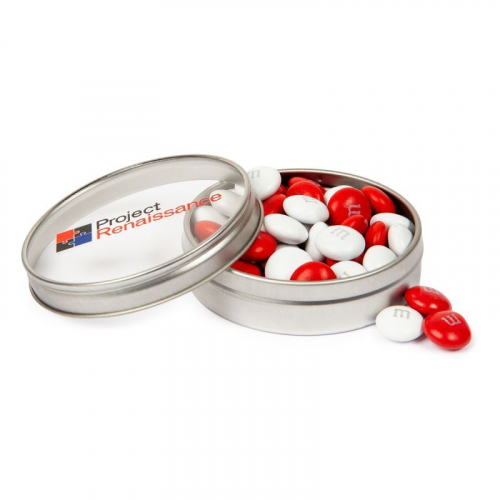 1.5 oz. Personalized M&M'S® in a Silver Tin