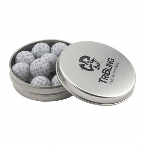 Round Tin with Chocolate Golf Balls