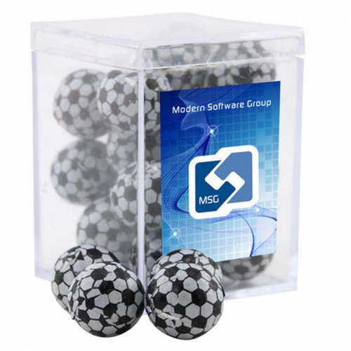 Acrylic Box with Chocolate Soccer Balls