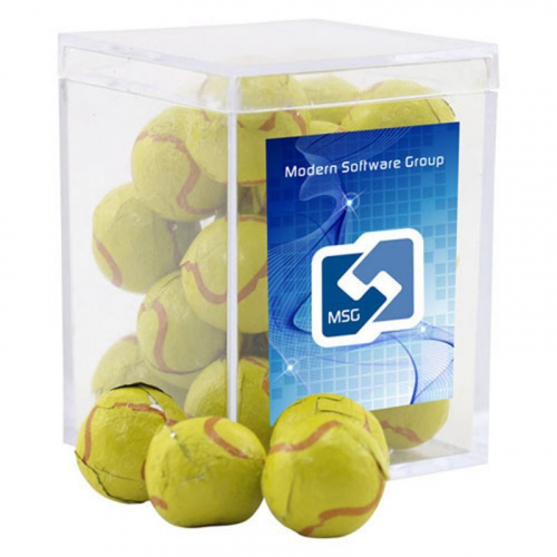 Acrylic Box with Chocolate Tennis Balls