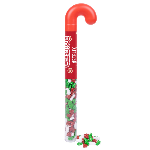 Holiday Candy Cane Tube with Frostys Forest Candies
