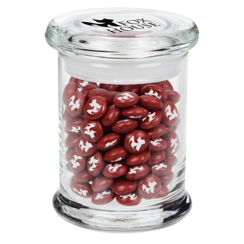 CUSTOMIZED CANDY - Gourmet Jar w/Imprinted Chocolate Buttons (6 1/4 oz.)