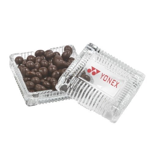 Glass Candy Dish - Dark Chocolate Espresso Beans
