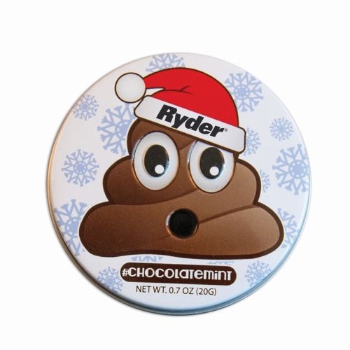Santa Poop Emojy Tin with Chocolate Mints