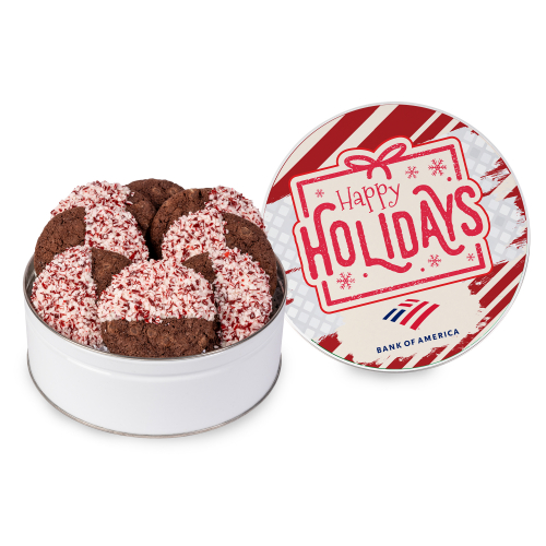 Crushed Peppermint Chocolate French Sable Cookie in Gift Tin