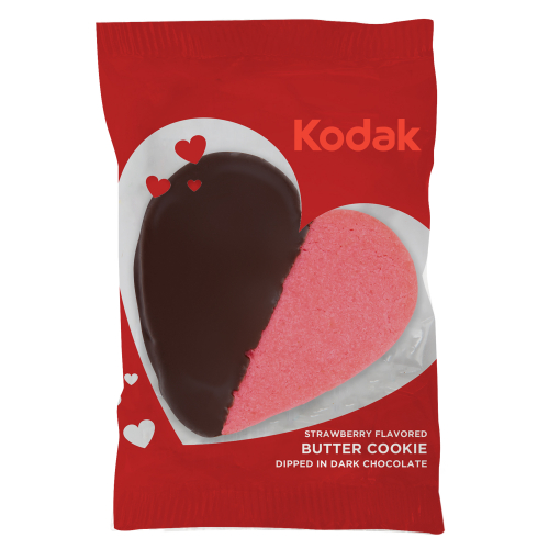 Dark Chocolate Dipped Strawberry Heart Cookie