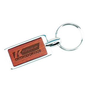 Rosewood Keychain w/Silver Accent