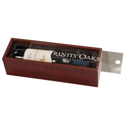 Rosewood Finish Wine Box w/ Acrylic Lid