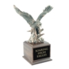 Bronze Eagle Award w/Cherry Finish Square Wood Base