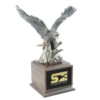 Gold Eagle Award w/Cherry Finish Square Wood Base