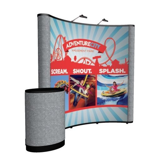 8' Curved Show 'N Rise Floor Display Kit (Mural with Fabric Ends)