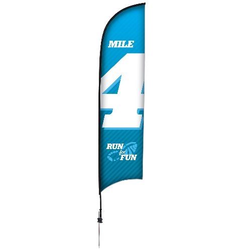 13' Premium Razor Sail Sign Kit (Double-Sided with Ground Spike)