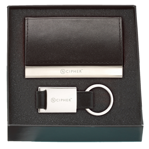 Colorplay Leather Card Case & Key Ring Gift Set