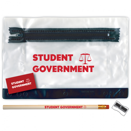 School Kit w/Pencil,Eraser & Sharpener in Vinyl Pouch