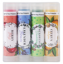 4 Pack Of Fashion Tinted Beeswax Lip Balm