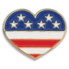 Heart W/ Flag Patriotic Lapel Pin