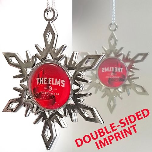 Bright Nickel Snowflake Ornament - Two Sided